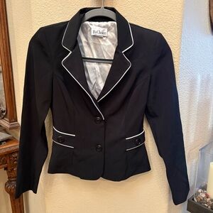 Vintage BY CHOICE Girls Teens Black White Trim Y2K Blazer Jacket Size 3